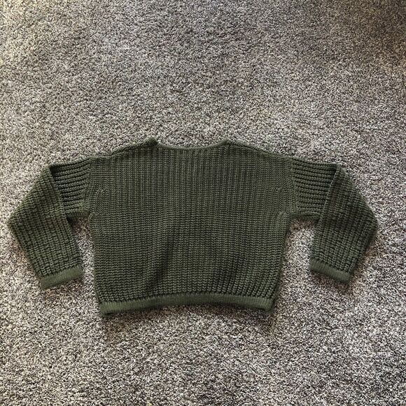 Fashion Nova Women's Juniors‎ Green Crop Sweater Size M - Picture 2 of 3